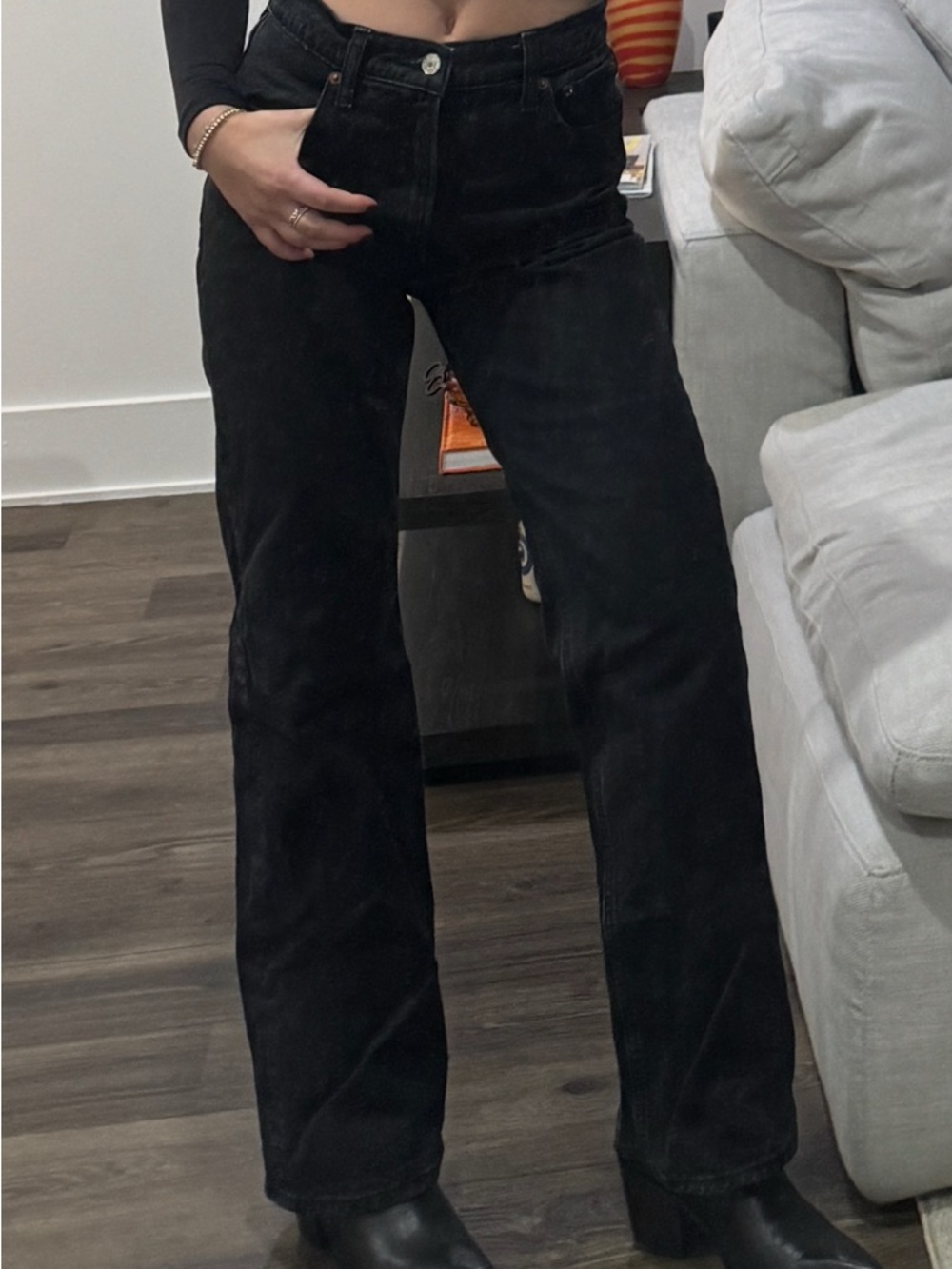 Abercrombie & Fitch Black High-Rise Relaxed Jeans